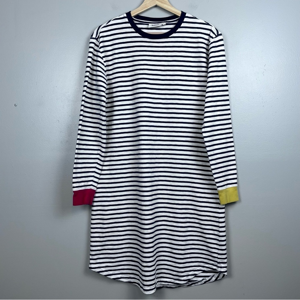 Sleepy Jones Twyla 100% Cotton T-Shirt Dress Striped Jersey Colorblock Size XS